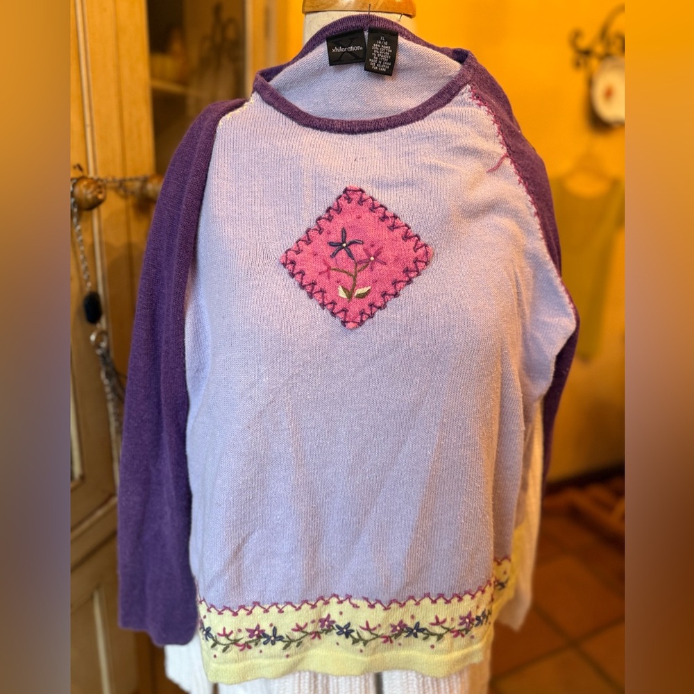 Xhilaration Lavender and Purple Knit Top